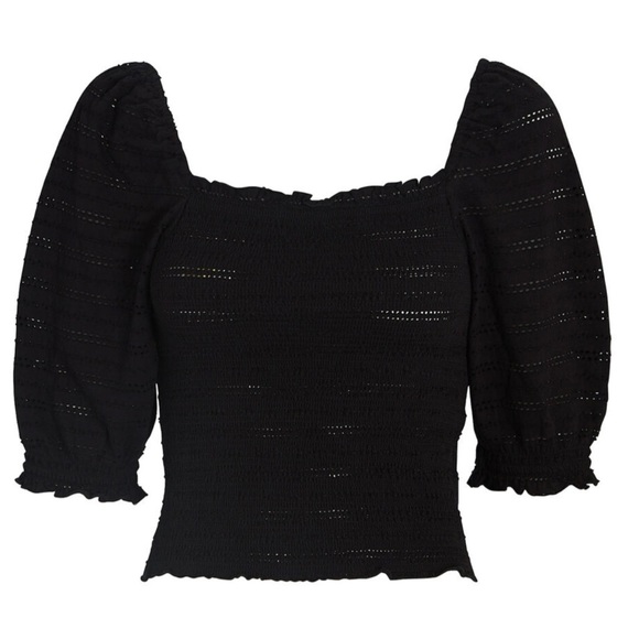NEW SAMSØE SAMSØE BLACK SMOCKED TOP - Picture 8 of 9